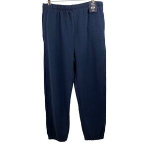 Logo Athletic Mens XXL Navy Blue Fleece Joggers Sweatpants Elastic & Drawstring